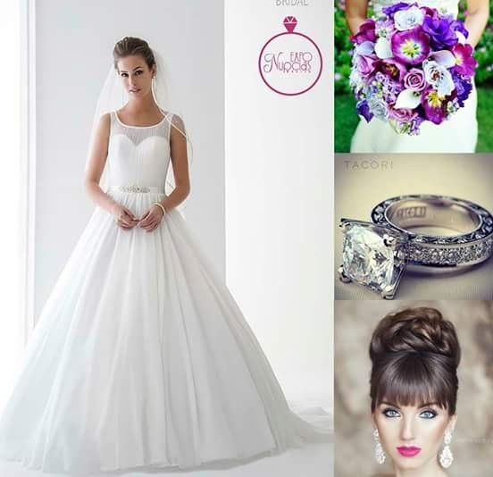 vestido,peinado,maquillaje y alianza