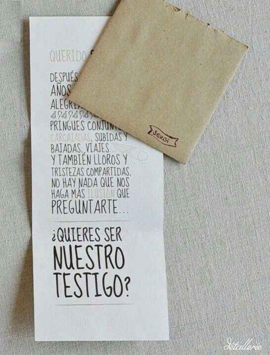 ¿Quieres ser mi testigo?
