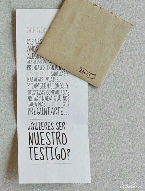 ¿Quieres ser mi testigo?