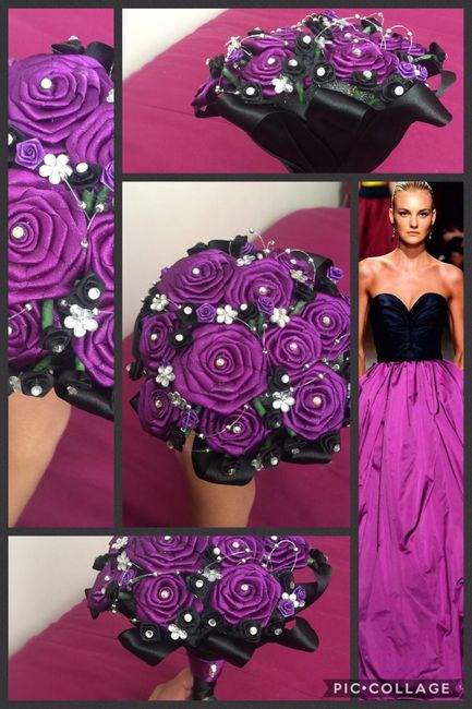 Dama de Honor morado y negro 