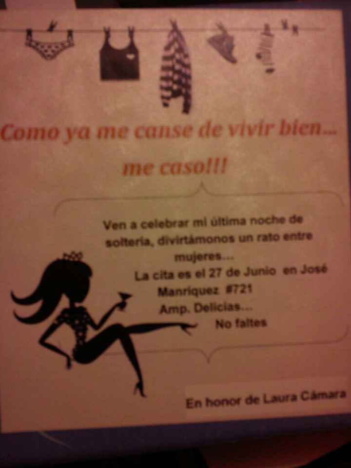 Invitaciones de despedida de soltera - 1