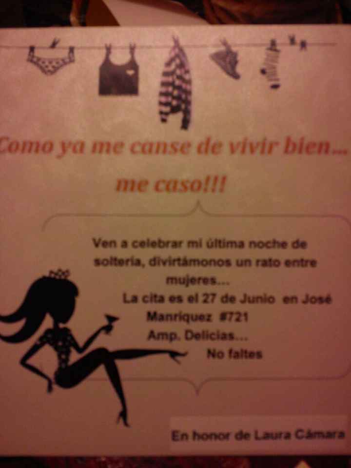 Invitaciones de despedida de soltera - 1