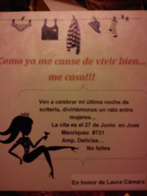 Invitaciones de despedida de soltera - 1