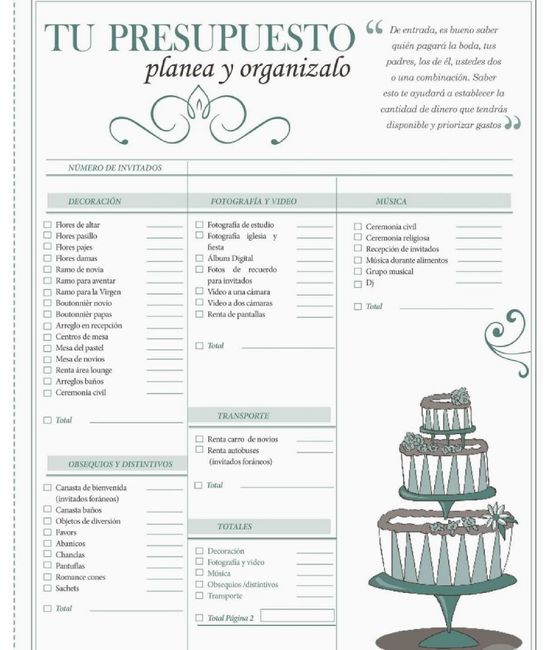 G&j: Mi boda modo ahorro -  Presupuesto 1