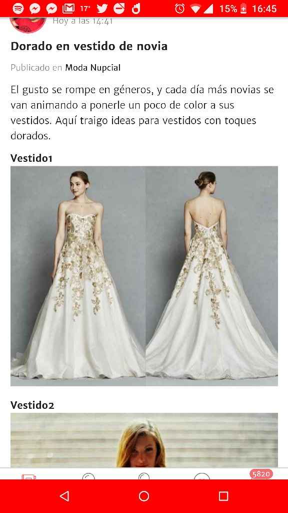 Dorado en vestido de novia - 2