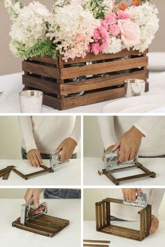 Centros de mesa con madera