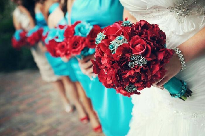Boda aqua & red - 2