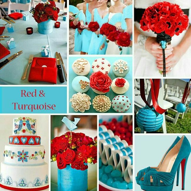 Boda aqua & red - 3