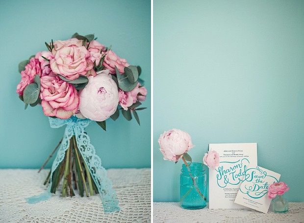 azul turqueza y rosa