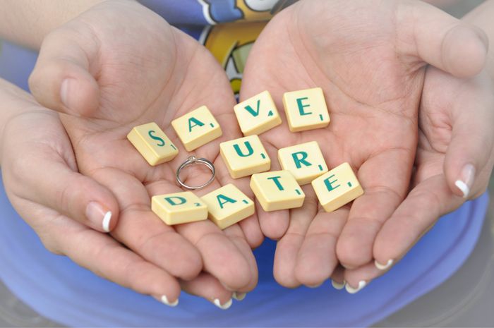 Scrabble "save the date" - 2