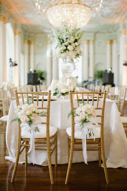 Decoración Silla de Novios con Rosas