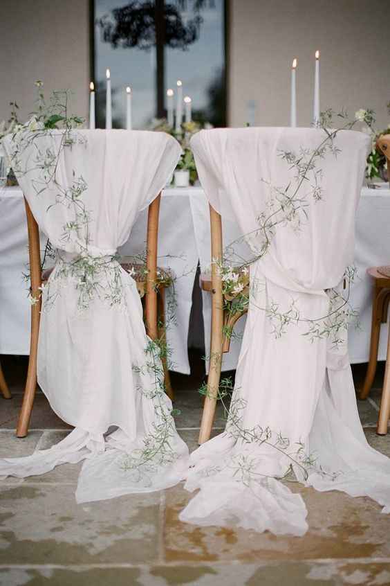 Decoración Silla de Novios con Tul