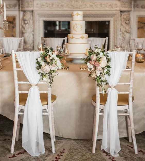 Decoración Silla de Novios Flores