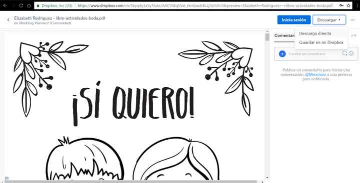 Se abrira el archivo y le da click en el triangulo donde dice descargar, click en descarga directa y