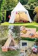 Tienda de campar (buena idea si su boda es en un jardín espacioso)