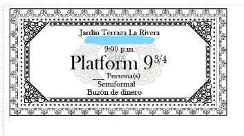 Pase, ira impreso en dorado con detalles en foil 