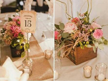Boda estilo campestre mesas de madera y silla crossback - 11