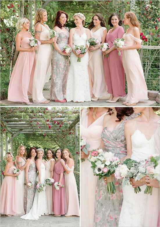 Vestidos de dama de un color o alternar dos tonos? - 4