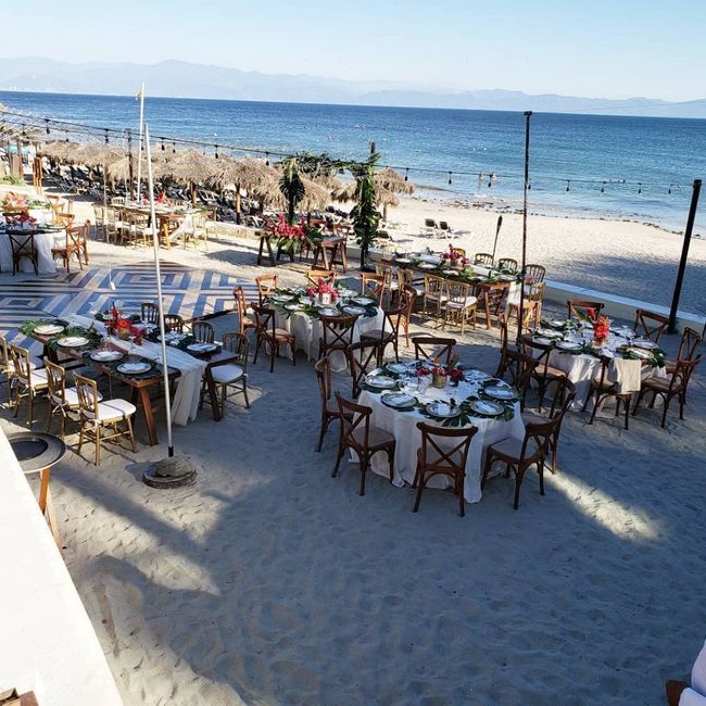 Acomodo de mesas redondas y tablon 