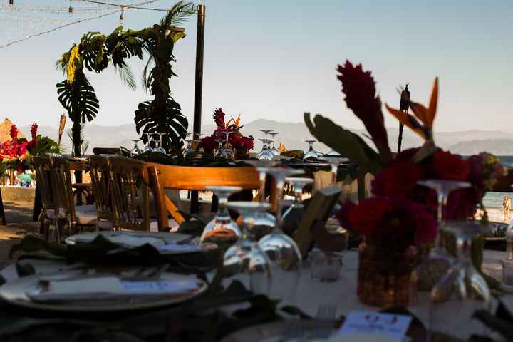 Vista desde las mesas hacia el mar