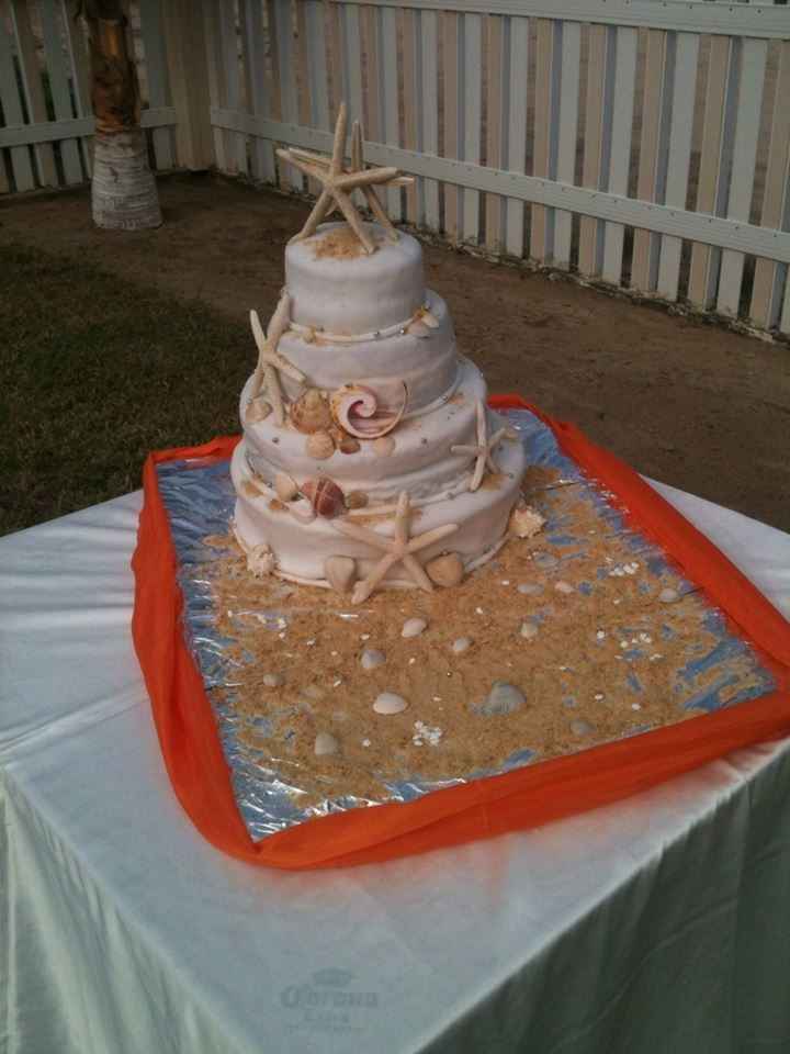 pastel para boda en playa