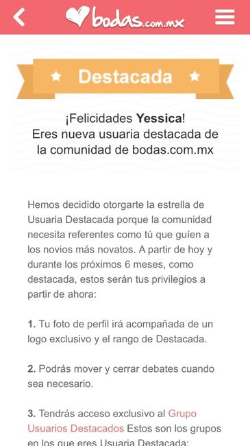 Novia destaca, gracias. - 1