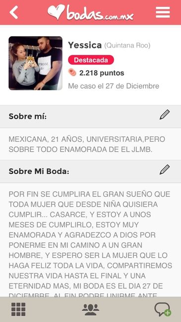 Novia destaca, gracias. - 2