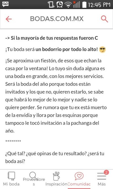 Boda Íntima o Bodorrio: ¡Resultados! - 1