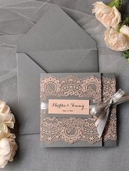 Galería de invitaciones con encaje para tu boda - 1