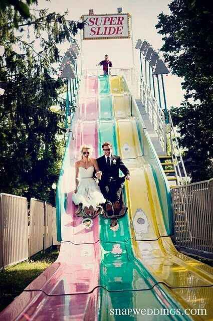 Trash the dress en parque de diversiones - 1