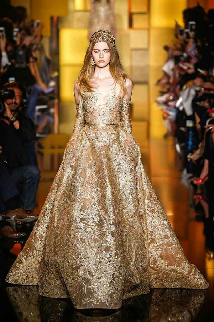  Vestido de novia con dorado - 6