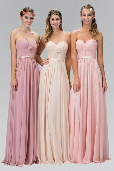 Vestidos de dama 1 color varias tonalidades - 4