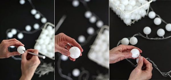 proceso - luces led y bolas de ping pong