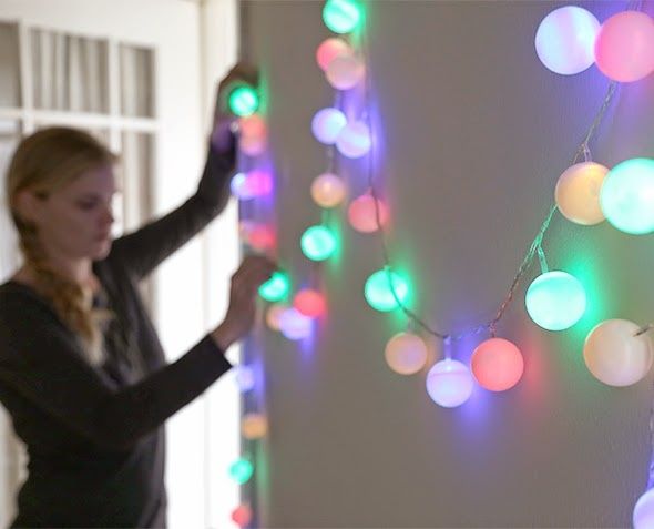 DIY luces led  y bolas de ping pong