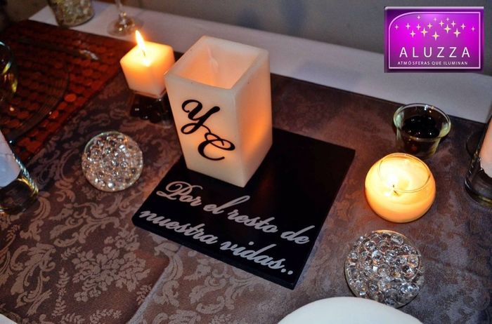 Centro de mesa con vela