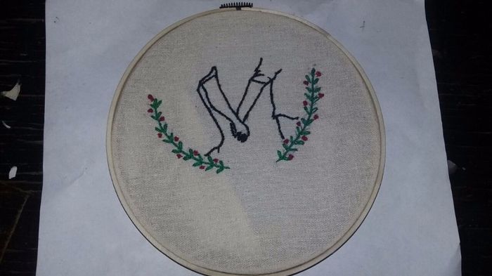 Bastidores cosidos por mi mama para cada mesa