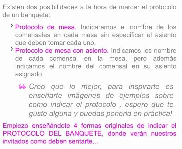 Como indicar el protocolo el día de tu boda !!!! - 1