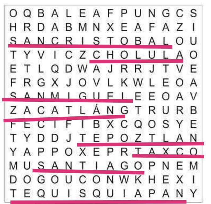 Sopa de letras: Pueblos mágicos para boda⭐ - 1
