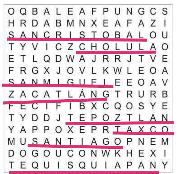 Sopa de letras: Pueblos mágicos para boda⭐ 6