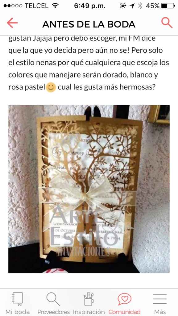 ¿Cuáles invitaciónes me recomiendan? - 2