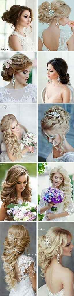 Peinados para novia, cabello rizado - 1