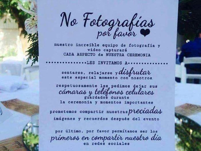 No fotografías!