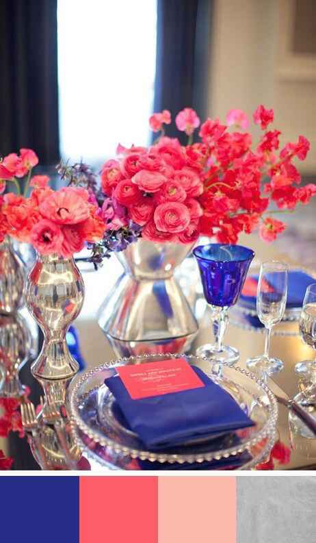 Combinaciones de colores en azul cobalto y rosa - 5