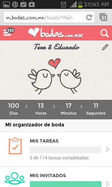 mi contador a 100 días 