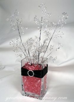 decoración centros de mesa rosa