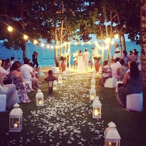 ideas decoración boda aire libre- noche