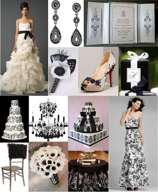 boda en tema blanco y negro