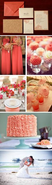 boda en color coral 