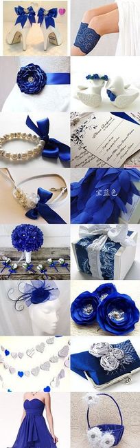 accesorios boda en color azul