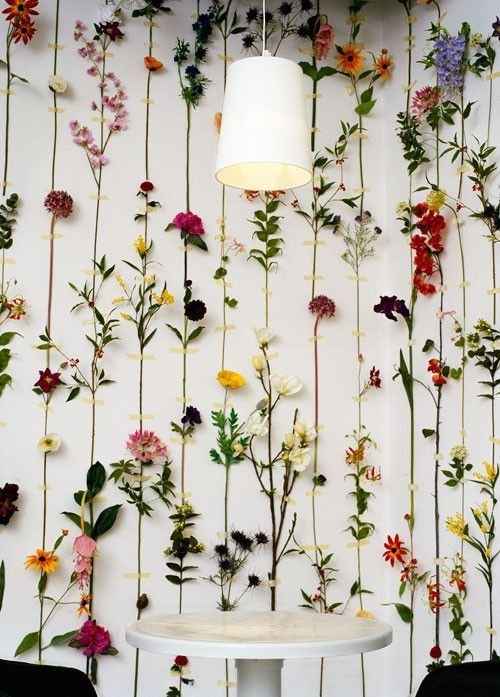 pared de flores